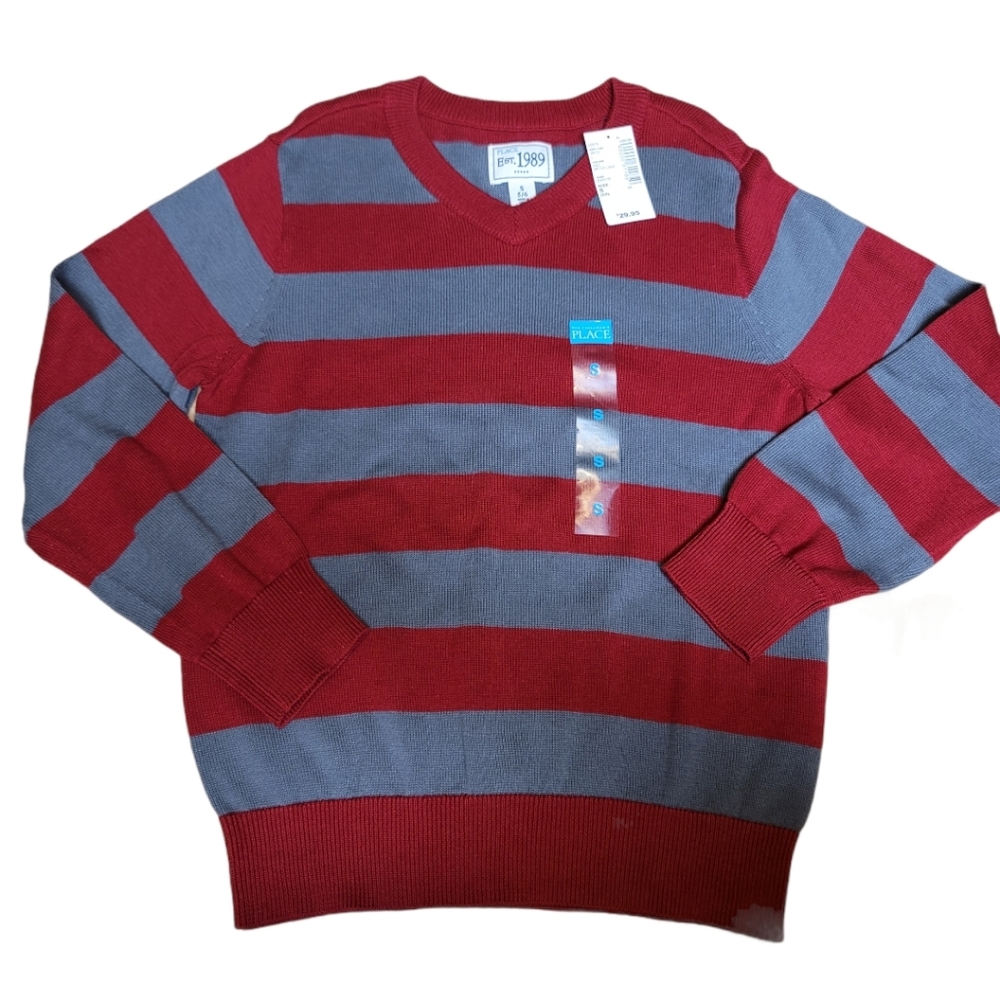 Children's Place Boy's V-Neck  Sweater, Size Small